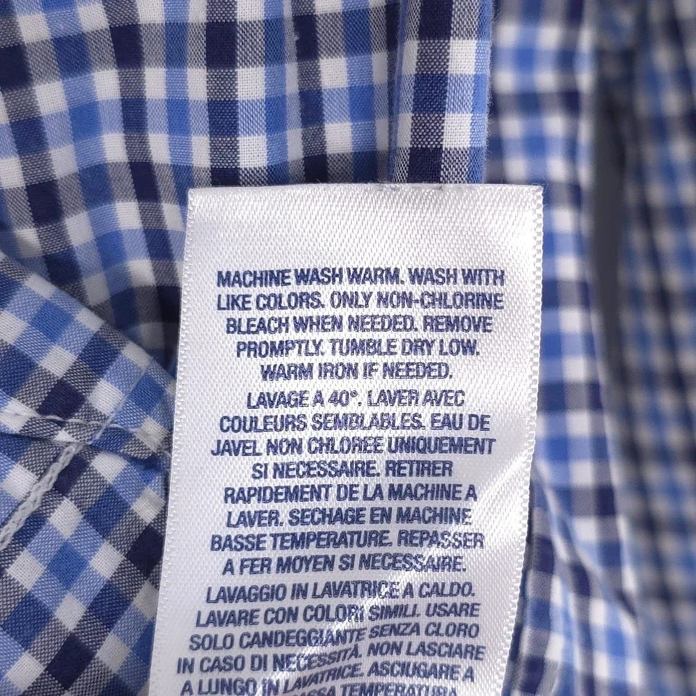 RALPH LAUREN Boys Shirt XL‎ 18-20 Long Sleeve Multicolor Plaid Blue Check Cotton